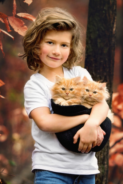 Boy-With-Kittens-Pet-Photographer