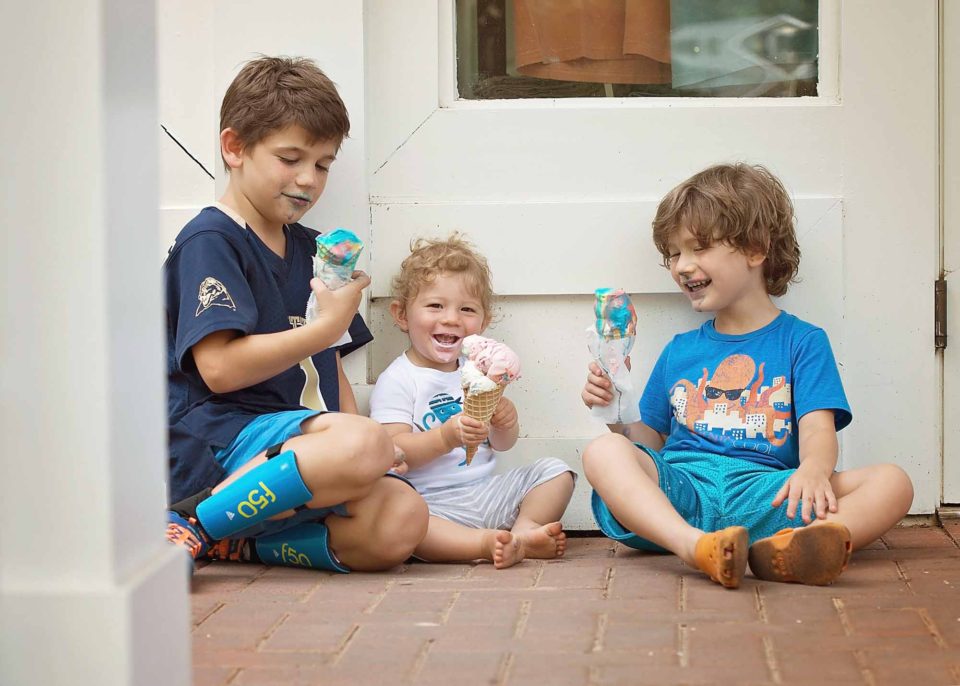 Three-Boys-Eating-Ice-Cream-Photography